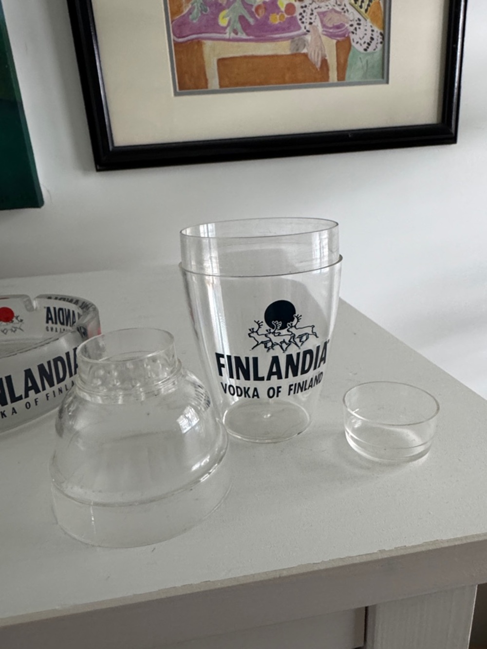 Finlandia Vodka Advertising Promotional Vintage Ashtray and Cocktail Shaker - Picture 5 of 9